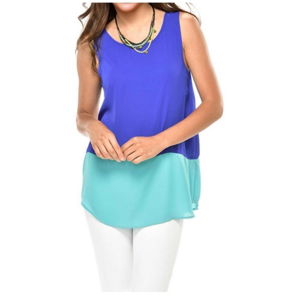 Charlie Paige Color  Block Chiffon - Picture 2 of 7